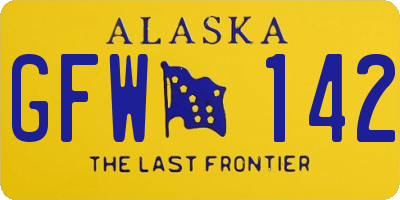 AK license plate GFW142