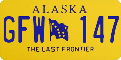AK license plate GFW147