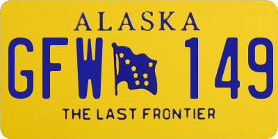 AK license plate GFW149