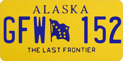 AK license plate GFW152