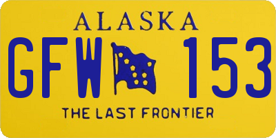 AK license plate GFW153