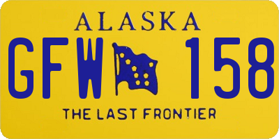 AK license plate GFW158