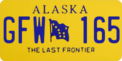 AK license plate GFW165