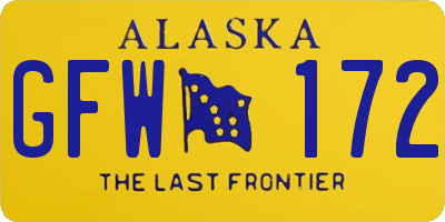 AK license plate GFW172