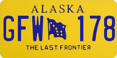 AK license plate GFW178