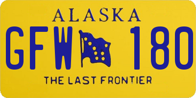 AK license plate GFW180