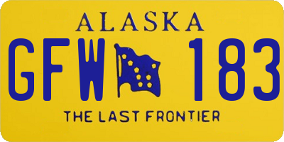 AK license plate GFW183