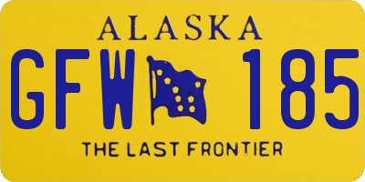AK license plate GFW185
