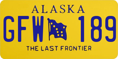 AK license plate GFW189