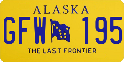AK license plate GFW195