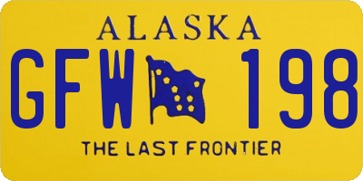 AK license plate GFW198