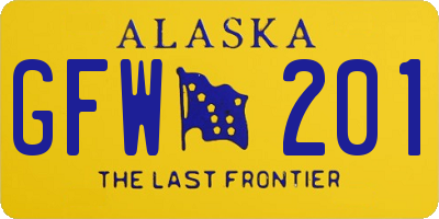 AK license plate GFW201