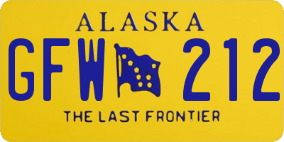 AK license plate GFW212