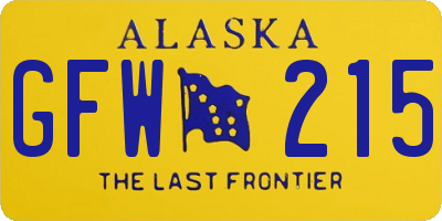 AK license plate GFW215