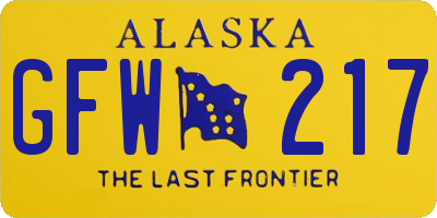 AK license plate GFW217