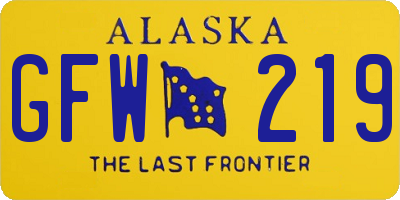 AK license plate GFW219
