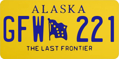AK license plate GFW221