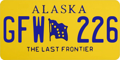 AK license plate GFW226