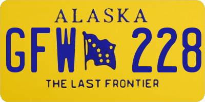 AK license plate GFW228