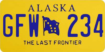 AK license plate GFW234