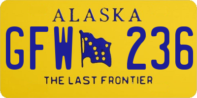 AK license plate GFW236