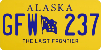 AK license plate GFW237