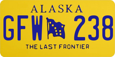 AK license plate GFW238