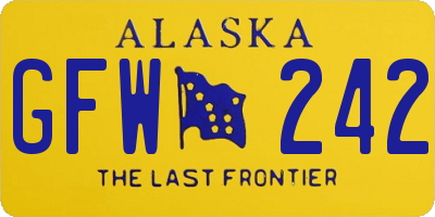 AK license plate GFW242
