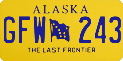 AK license plate GFW243