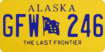 AK license plate GFW246