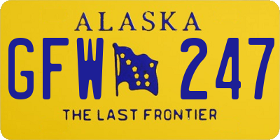 AK license plate GFW247
