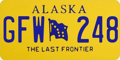 AK license plate GFW248
