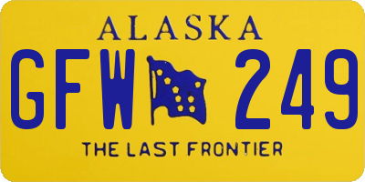 AK license plate GFW249