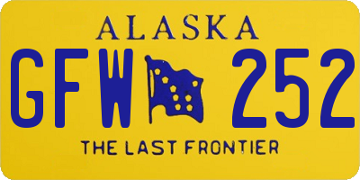 AK license plate GFW252