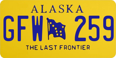 AK license plate GFW259