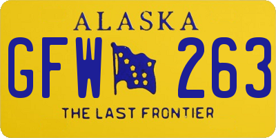 AK license plate GFW263
