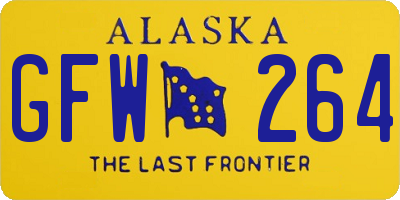 AK license plate GFW264