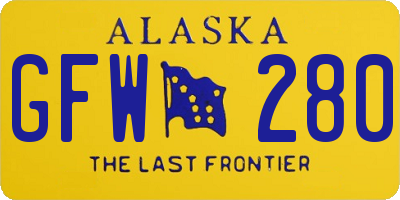 AK license plate GFW280