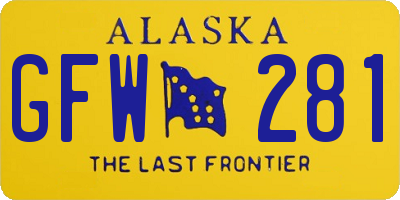 AK license plate GFW281