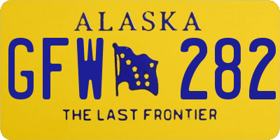 AK license plate GFW282