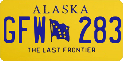 AK license plate GFW283