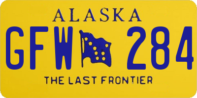 AK license plate GFW284