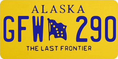 AK license plate GFW290