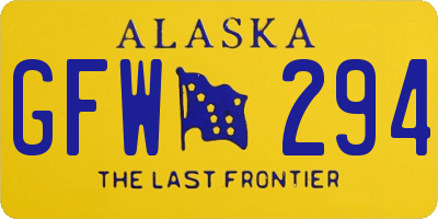 AK license plate GFW294
