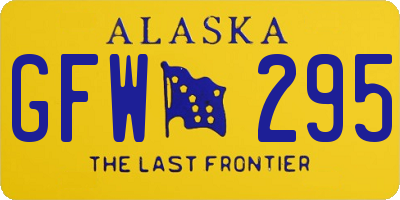 AK license plate GFW295