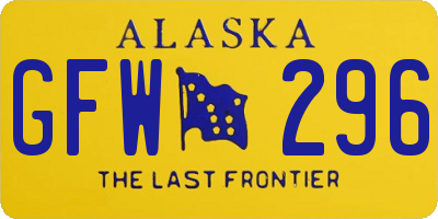 AK license plate GFW296