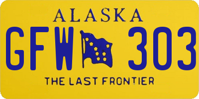 AK license plate GFW303