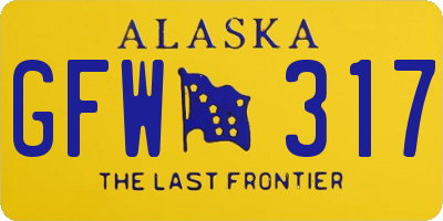 AK license plate GFW317