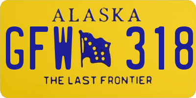 AK license plate GFW318