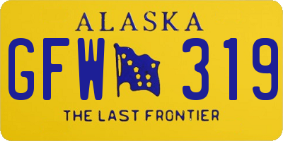 AK license plate GFW319